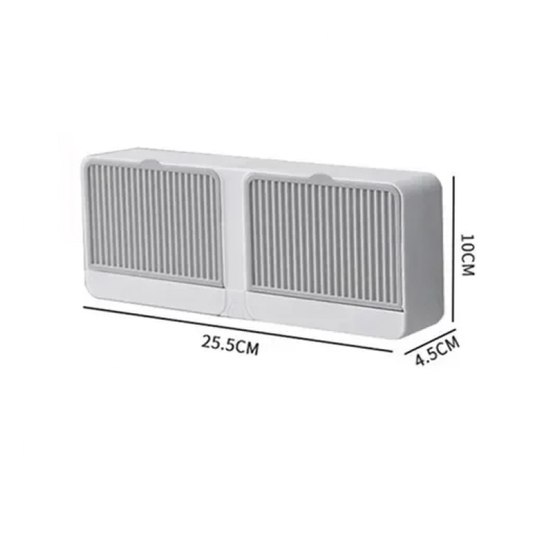 Επιτοίχια σαπουνοθήκη μπάνιου 25.5x4.5x10cm 94879 λευκό