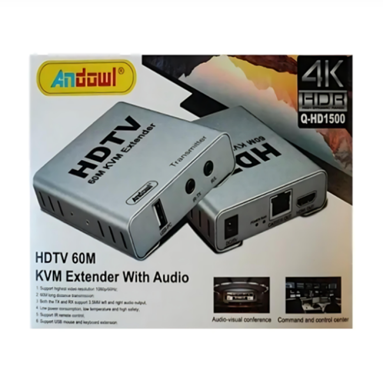 Extender με ήχο HDTV 4K 60m KVM Andowl Q-HD1500