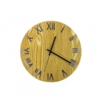 Ξύλινο Ρολόι Τοίχου Quartz Διαμέτρου 30cm με Αριθμούς 23368