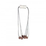 Δέστρα Κουρτίνας με Κορδόνι από Μέταλλο Ασημί-Καφέ 23190