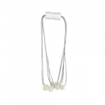 Δέστρα Κουρτίνας με Κορδόνι από Μέταλλο Ασημί-Λευκό 23188