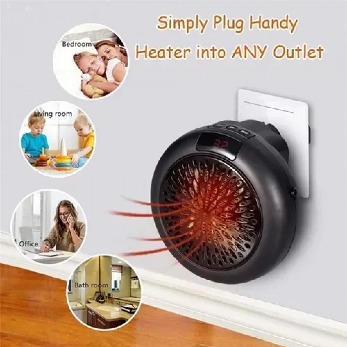 Φορητό αερόθερμο πρίζας 900W – Handy Portable Warm Air Blower Heater - Image 5