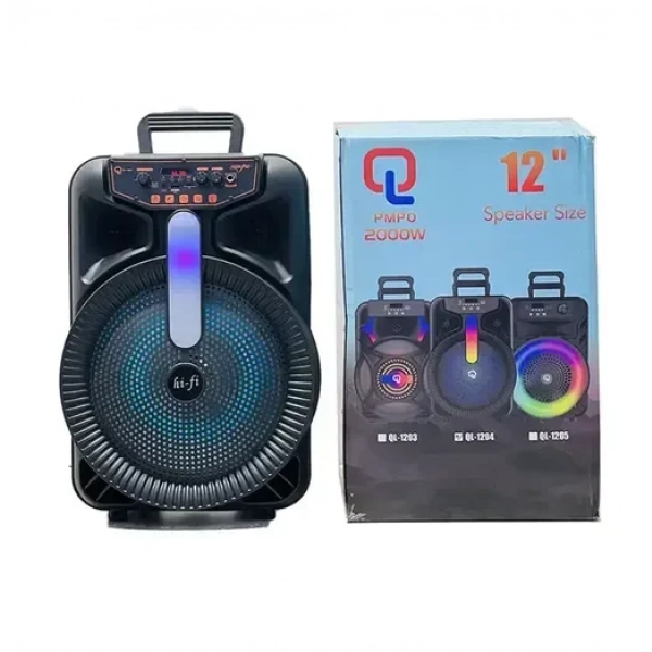 Φορητό ασύρματο ηχείο 12” Bluetooth PMPO 2000W QL-1204 - μαύρο