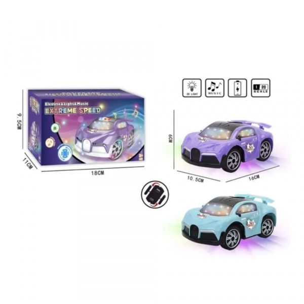 H003-1 Παιχνίδι Bugatti με 3D Φωτισμό και Ήχητικά Εφέ - Μωβ - Photo1