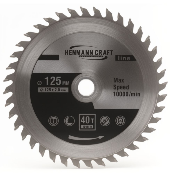 HenmannCraft Δίσκος Κοπής Ξύλου για Γωνιακό Τροχό Ø125x2mm