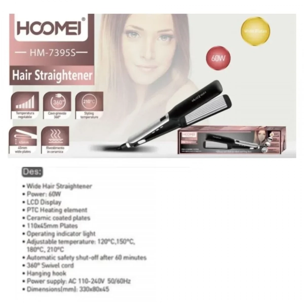 Hoomei HM-7395S Ισιωτική Μαλλιών 60W - Ασημί - Photo1