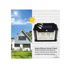 Ηλιακό φωτιστικό LED με 3 λάμπες – Solar Interaction Wall Lamp BK-888-3 μαύρο - Image 4