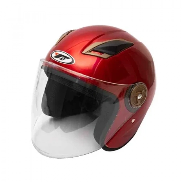 Κράνος Μοτοσικλέτας Jet Unisex YF-205 Κόκκινο 23777 Μέγεθος M