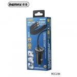 Φορτιστής Αυτοκινήτου Remax RCC236 2.4A με 2 x USB και Καλώδιο 3 σε 1 Μαύρο