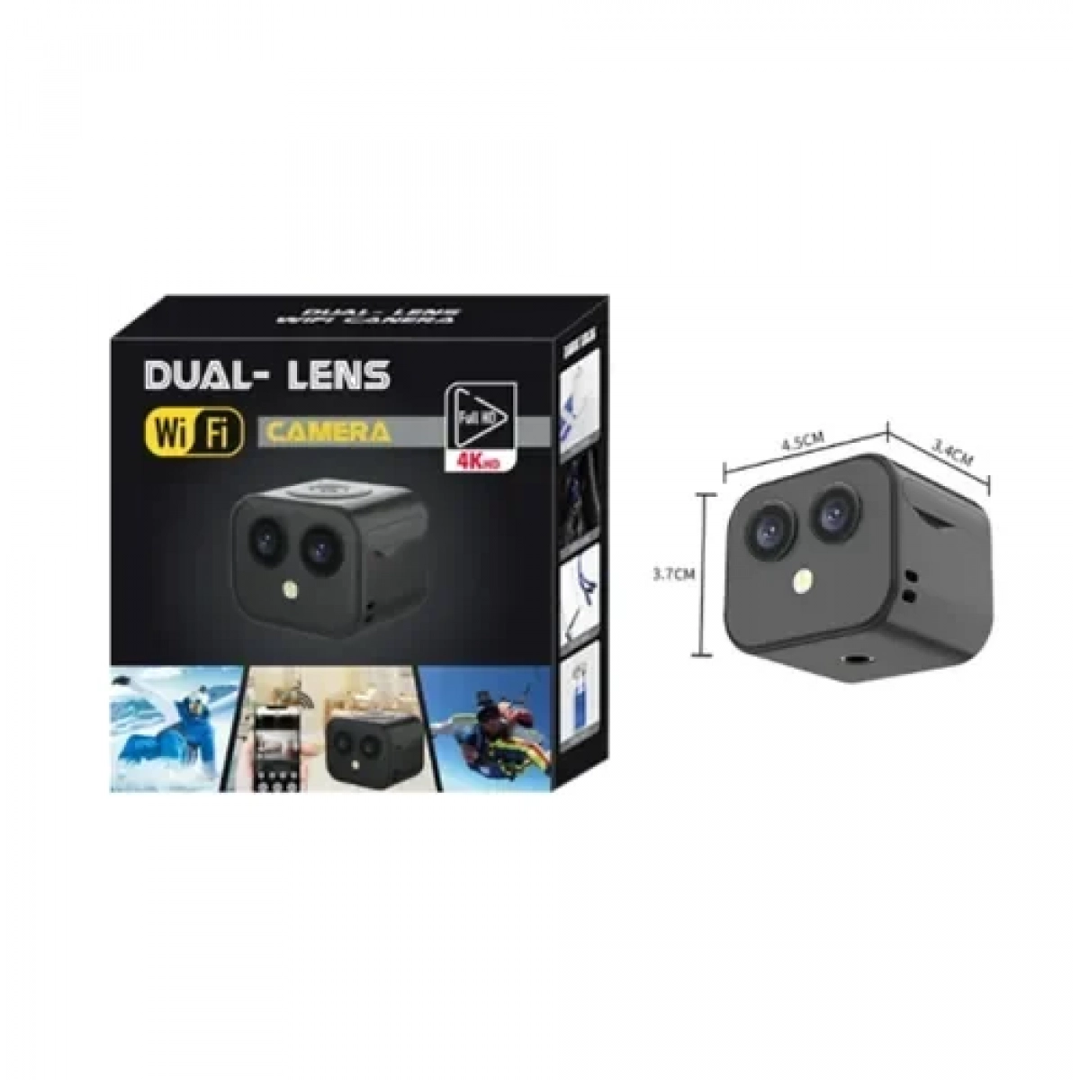 Κάμερα δράσης - παρακολούθησης WiFi DUAL - LENS 4K μαύρη - Image 6