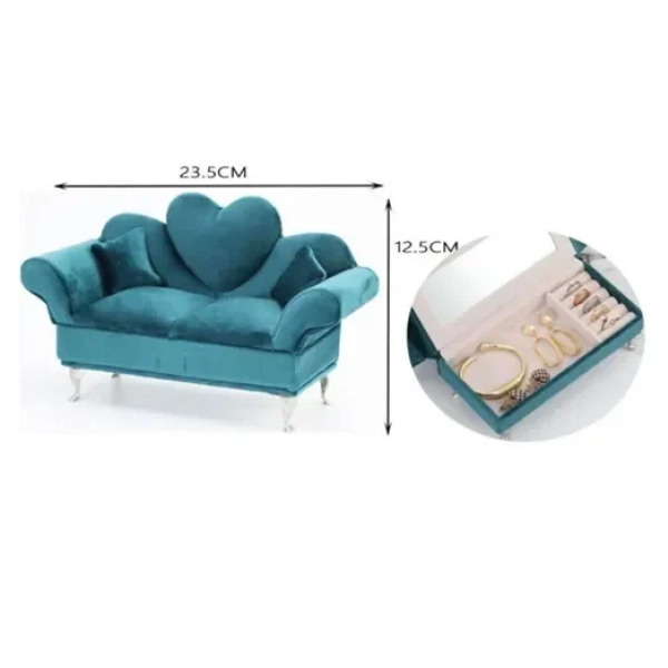 Κουτί οργάνωσης κοσμημάτων για δαχτυλίδια & σκουλαρίκια 23.5x12.5cm 97839 πετρόλ