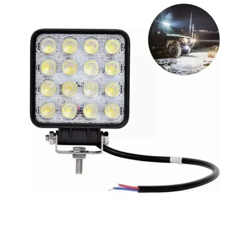 LED αδιάβροχος προβολέας αλουμινίου 12V-24V 11cm 48W 16 SMD IP67 3840LM OYQP-0074