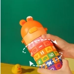 Παιδικό μπουκάλι νερού μονωμένο από ανοιξείδωτο ατσάλι με χερούλι 430ml - πορτοκαλί - Image 5