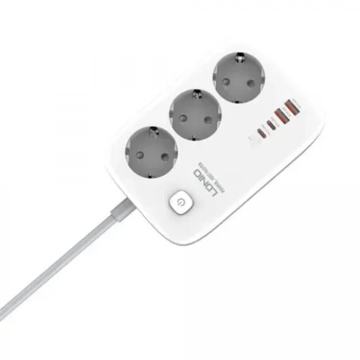 Ldnio Πολύπριζο 3 Θέσεων με Διακόπτη και 4 USB Λευκό SE3436
