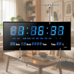 Ψηφιακό Ρολόι Τοίχου LED 45cm με Ένδειξη Ώρας, Ημερομηνίας, Θερμοκρασίας & Ημέρας Εβδομάδας JH4622 - Image 8