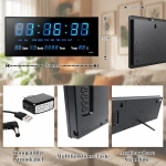 Ψηφιακό Ρολόι Τοίχου LED 45cm με Ένδειξη Ώρας, Ημερομηνίας, Θερμοκρασίας & Ημέρας Εβδομάδας JH4622 - Image 9