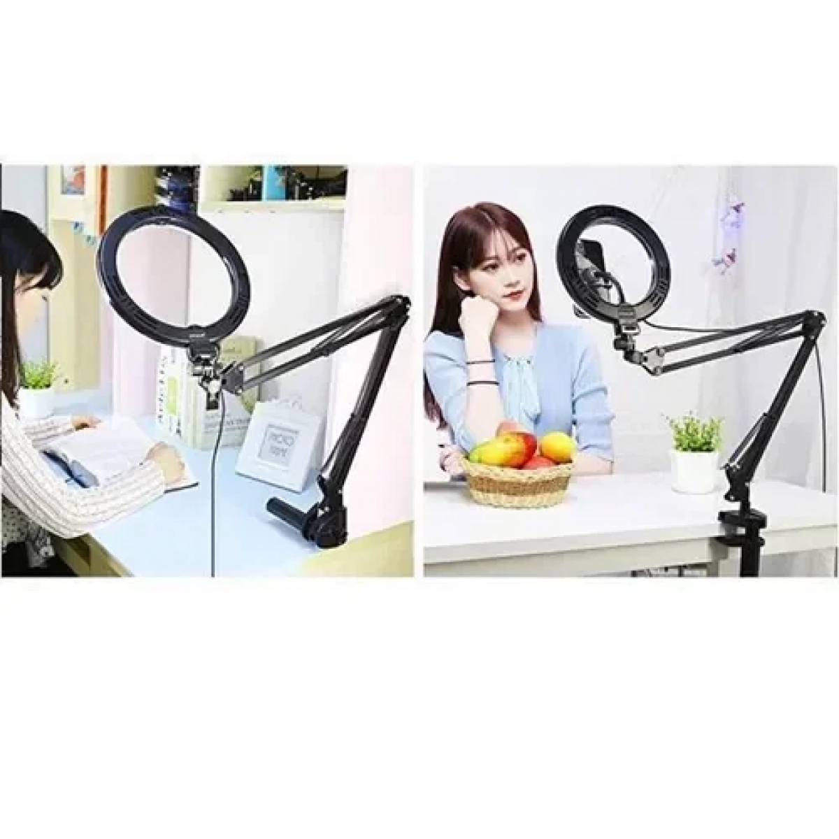 Ring Light LED 26cm με επιτραπέζια βάση στήριξης και βάση για κινητό 9,4W Puluz PKT3090B - Image 2
