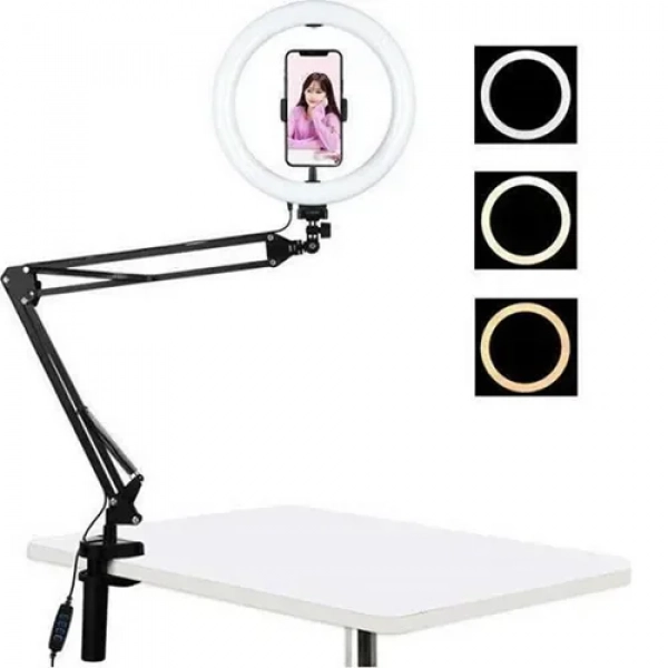 Ring Light LED 26cm με επιτραπέζια βάση στήριξης και βάση για κινητό 9,4W Puluz PKT3090B