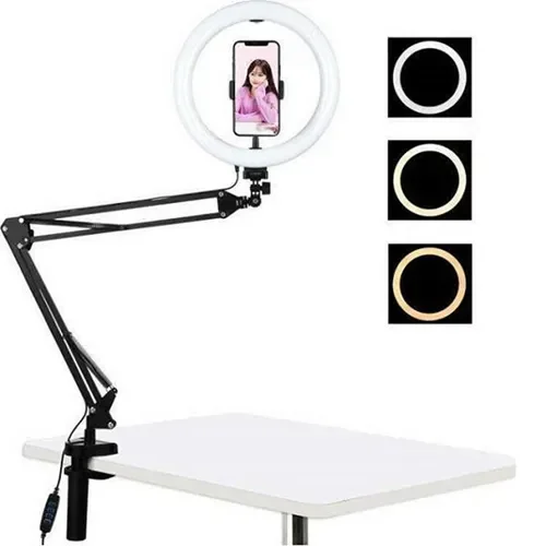 Ring Light Led 26Cm Με Επιτραπέζια Βάση Στήριξης Και Βάση Για Κινητό 9,4W Puluz Pkt3090B