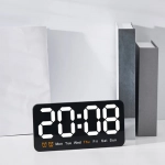 Ηλεκτρονικό Ρολόι LED Επαναφορτιζόμενο SDS-23407 Μαύρο με Λευκό Φωτισμό