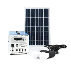Σετ ηλιακό σύστημα φωτισμού LED, σταθμός φόρτισης 70W & ηχείο/ραδιόφωνο/MP3 Player OEM RT-1212 – μπλε