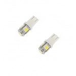 Σετ T10 LED W5W 12V 5 SMD ψυχρό λευκό 6000K λευκά W08662