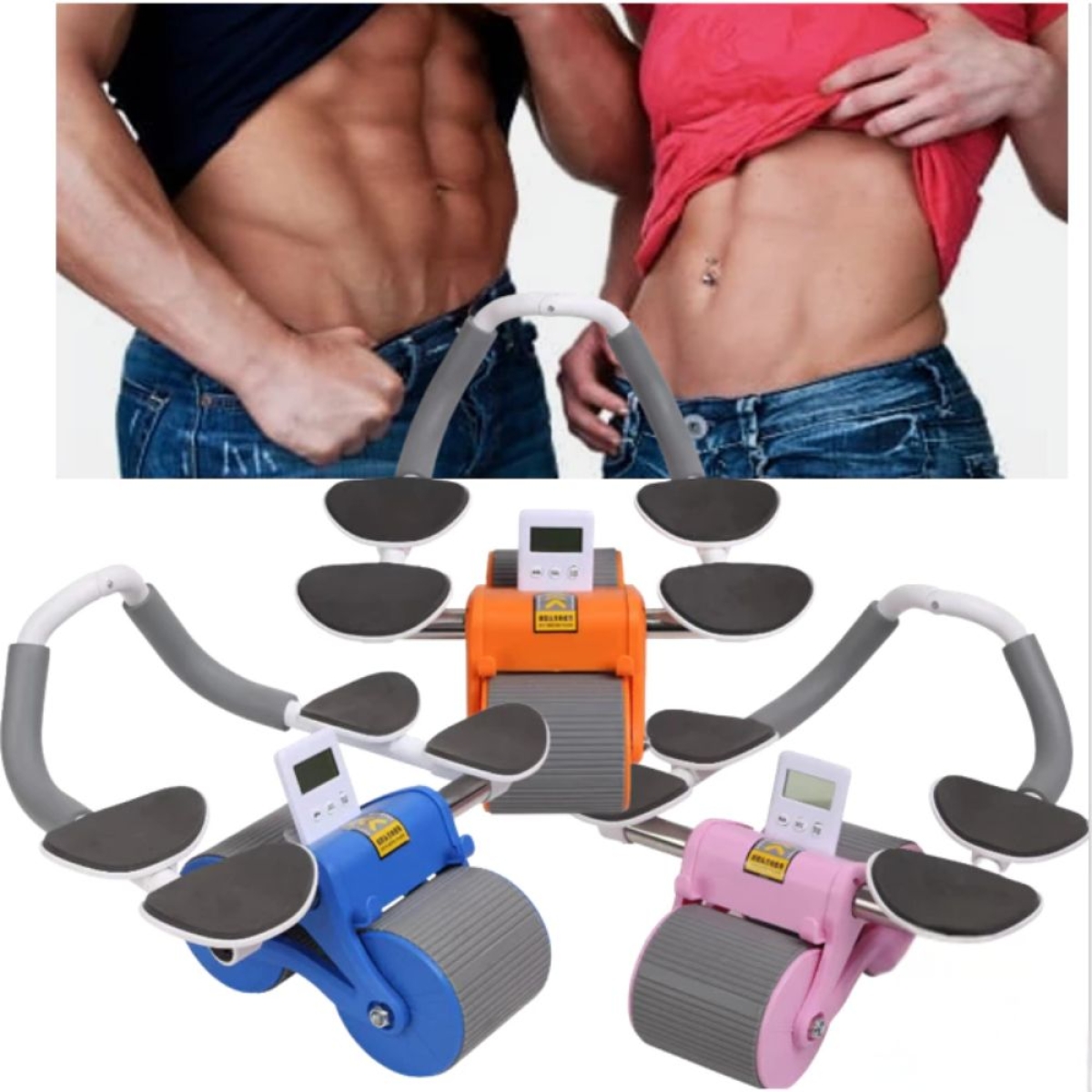 Τροχός γυμναστικής για εκγύμναση κοιλιακών - Automatic Rebound Healthy Abdomen Wheel μπλε