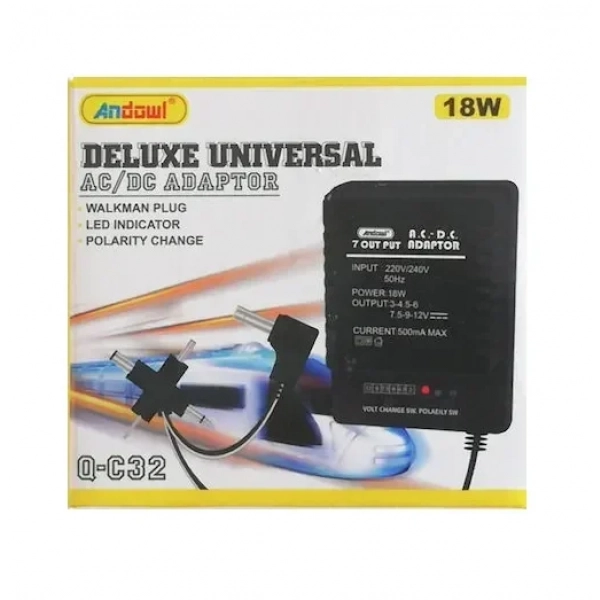 Universal τροφοδοτικό 12V 0.5A 18W Andowl Q-C32