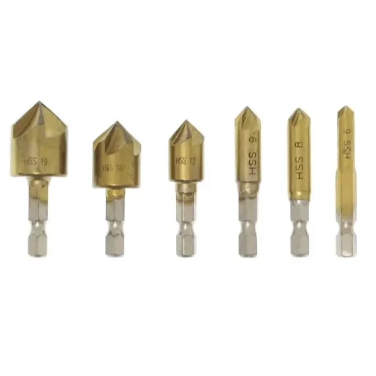 Σετ φρέζες HSS 5 flute για διάτρηση ξύλου και σιδήρου 6-19mm 6 τεμαχίων