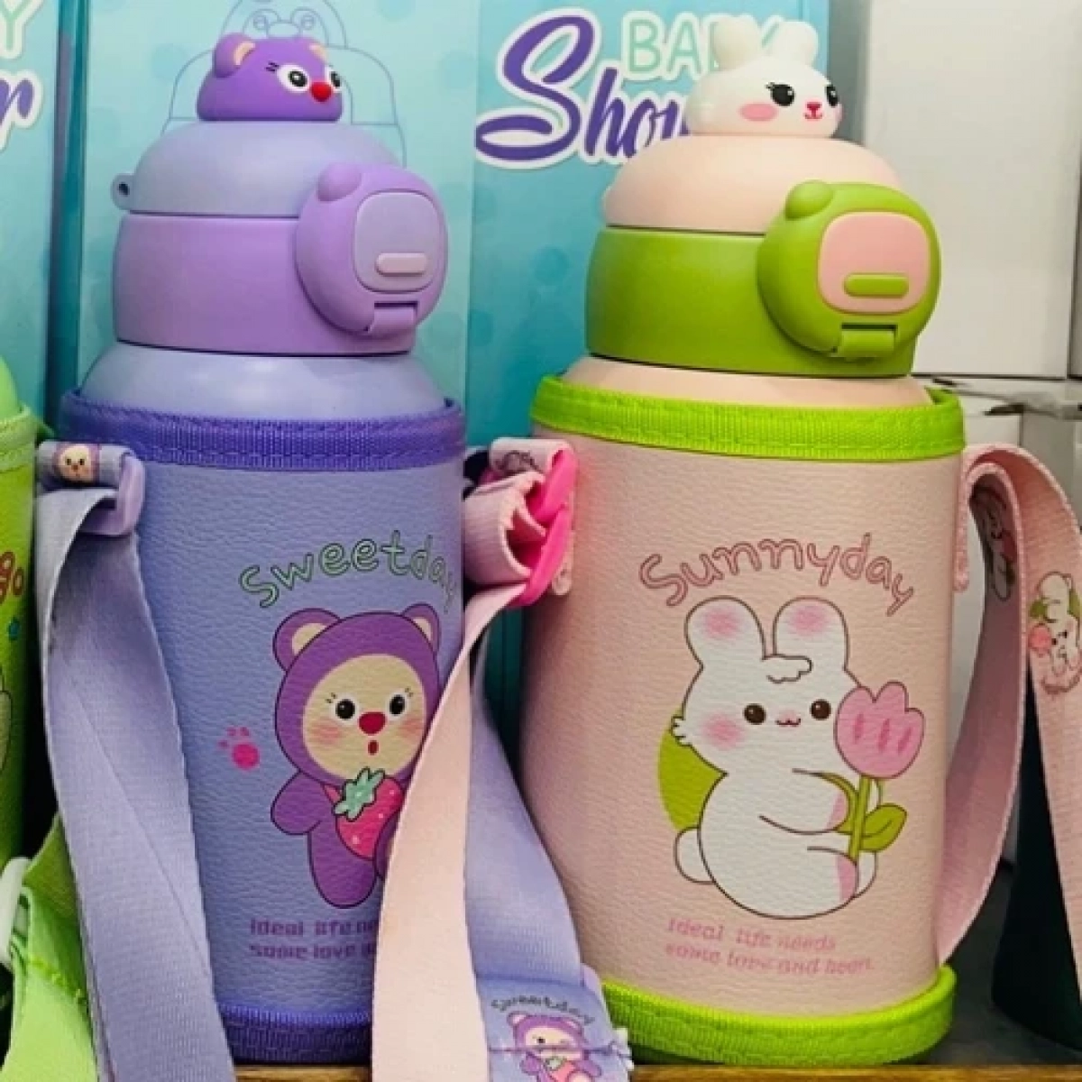 Παιδικό Παγούρι Θερμός 500ml από ανοξείδωτο ατσάλι με ιμάντα H252