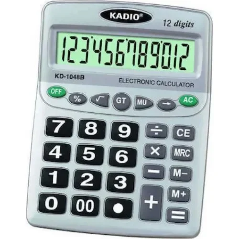 Kadio Αριθμομηχανή – Κομπιουτεράκι 12 ψηφίων KADIO KD-1048B