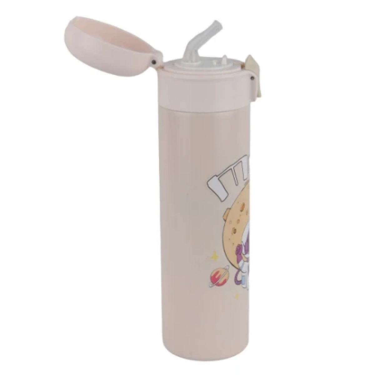 Παγούρι Θερμός 400ml από ανοξείδωτο ατσάλι X321 με σχέδιο αστροναύτη Μπεζ