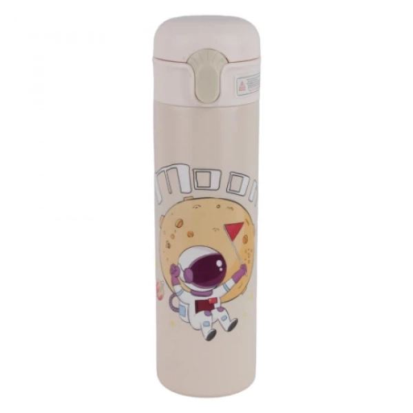 Παγούρι Θερμός 400ml από ανοξείδωτο ατσάλι X321 με σχέδιο αστροναύτη Μπεζ