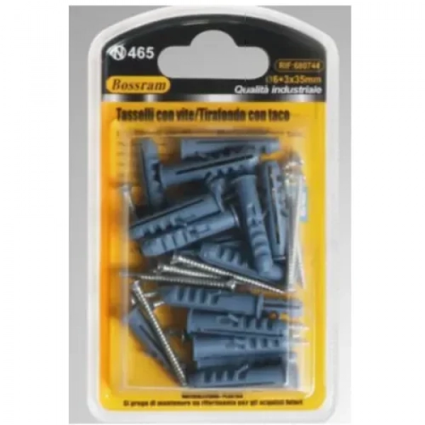 Βίδες με Ούπα 18 τμχ 3x35mm+Φ6mm Bossram 680744