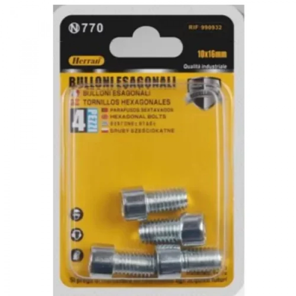 Μπουλόνι Εξάγωνο 10x16mm Σετ 4 τμχ Herran 990932