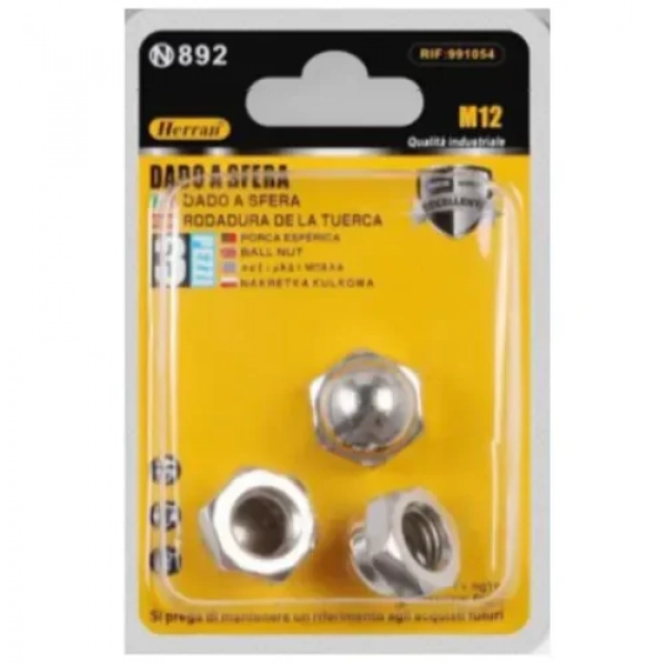 Παξιμάδι Εξάγωνο Τυφλό Ø12mm Σετ 3 τμχ Herran 991054