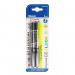 Σετ Γραφής με 2 Στυλό Υγρής Μελάνης (Μπλε-Κόκκινο) & 1 Υπογραμμιστή Stelan 864141