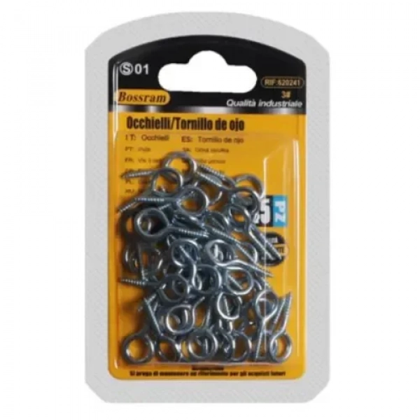 Σετ 45 τμχ Θηλιές Βιδωτές Γαλβανιζέ 23x2.1mm Bossram 620241