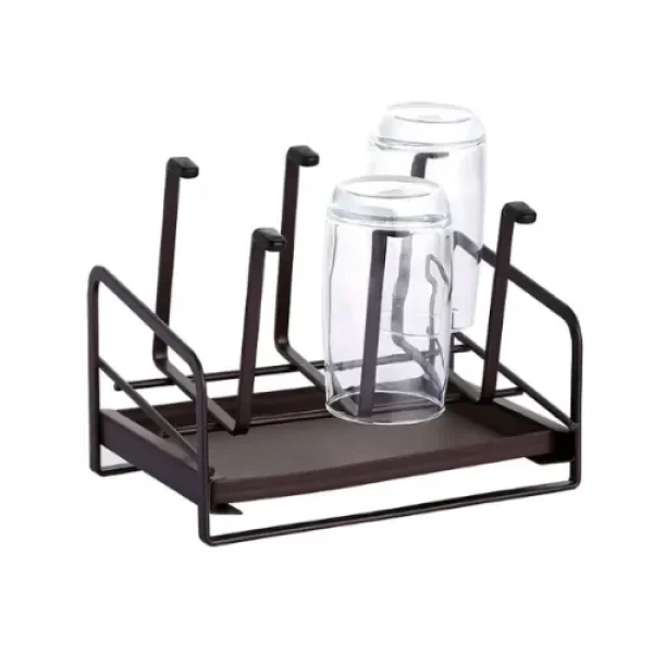 Μεταλλική Βάση για Ποτήρια 22x14x17.5 cm 21846 Σκούρο Καφέ
