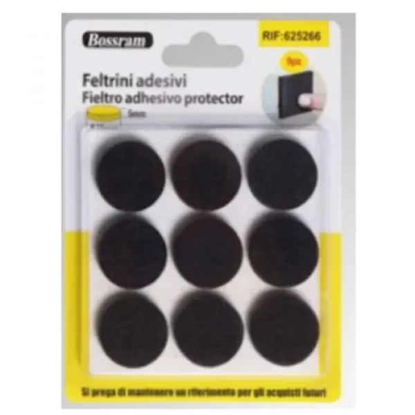 Τσοχάκια Επίπλων 25x5 mm Σετ 9 τμχ Μαύρα Bossram 625266