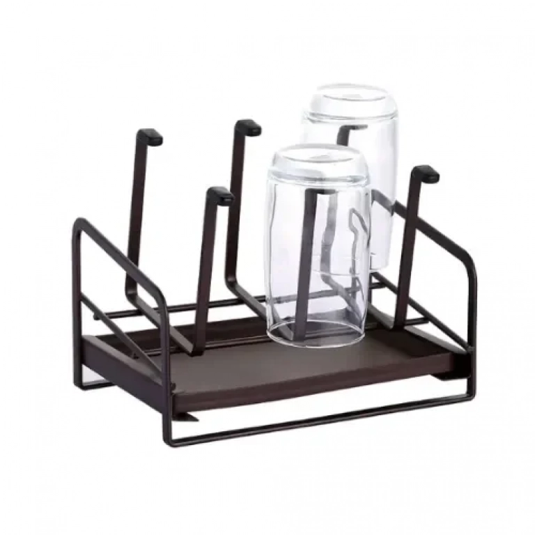 Μεταλλική Βάση για Ποτήρια 22x14x17.5 cm 21846 Σκούρο Καφέ