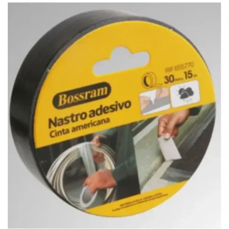 Ταινία συσκευασίας 30mm 15μ Μαύρη ακρυλική Bossram 655770
