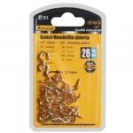 Βίδες αγκιστρωτές Γάντζοι 20x2mm Σετ 26 τμχ σε Χρυσό Χρώμα Bossram 680732