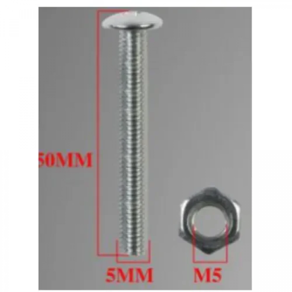 Σετ Βίδες Σταυρού με Παξιμάδια 5x50mm + M5 Σετ 7 τμχ Bossram 991005