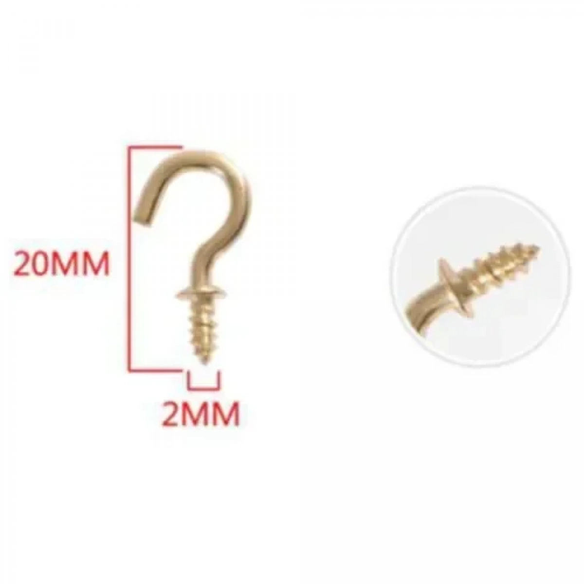 Βίδες αγκιστρωτές Γάντζοι 20x2mm Σετ 26 τμχ σε Χρυσό Χρώμα Bossram 680732