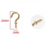 Βίδες αγκιστρωτές Γάντζοι 20x2mm Σετ 26 τμχ σε Χρυσό Χρώμα Bossram 680732
