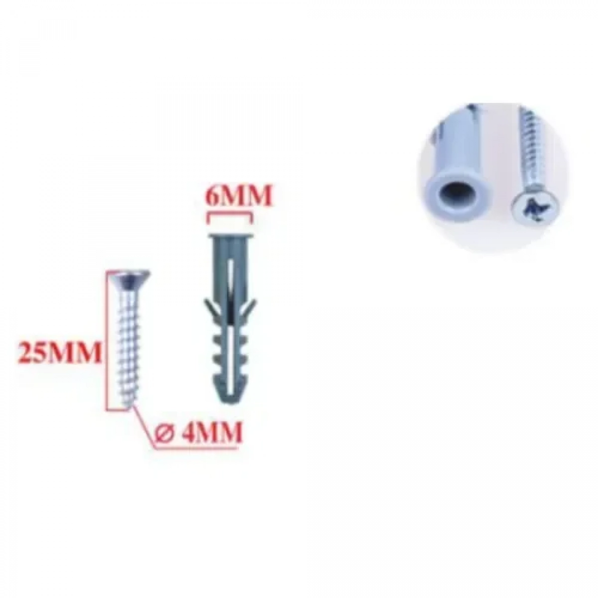 Βίδες με Ούπα 18 τμχ 4x25mm+Φ6mm Bossram 680752