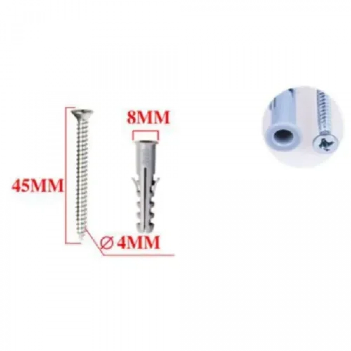 Βίδες με Ούπα 10 τμχ 4x45mm+Φ8mm Bossram 680755
