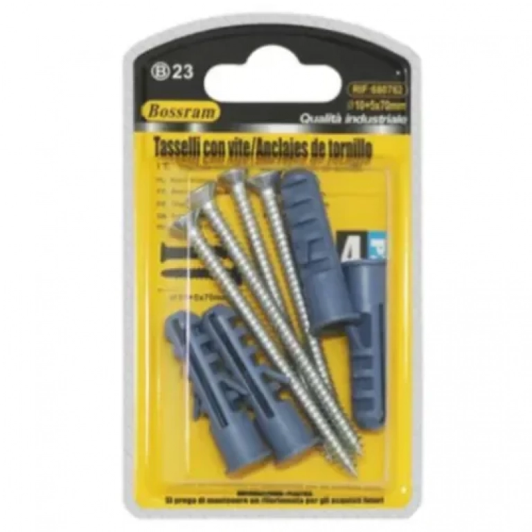 Βίδες με Ούπα 4 τμχ 5x70mm+Φ10mm Bossram 680762