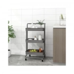 Τρόλει Κουζίνας Μεταλλικό 3 Θέσεων 45x35x87cm σε Γκρι Χρώμα 21827